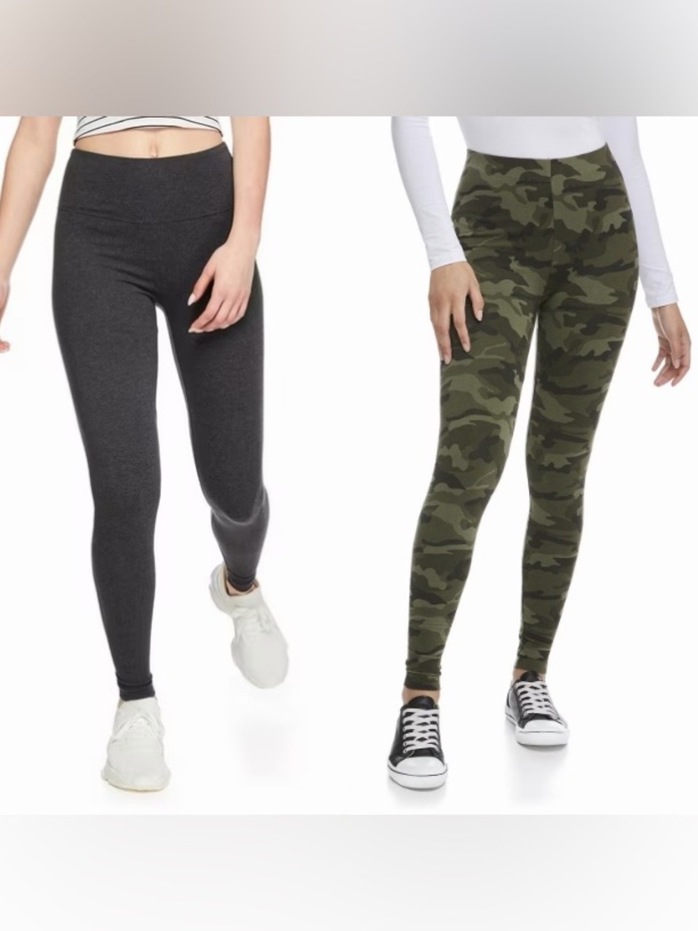 George Plus Basic Leggings in Green Camo & Charcoal Grey (3)